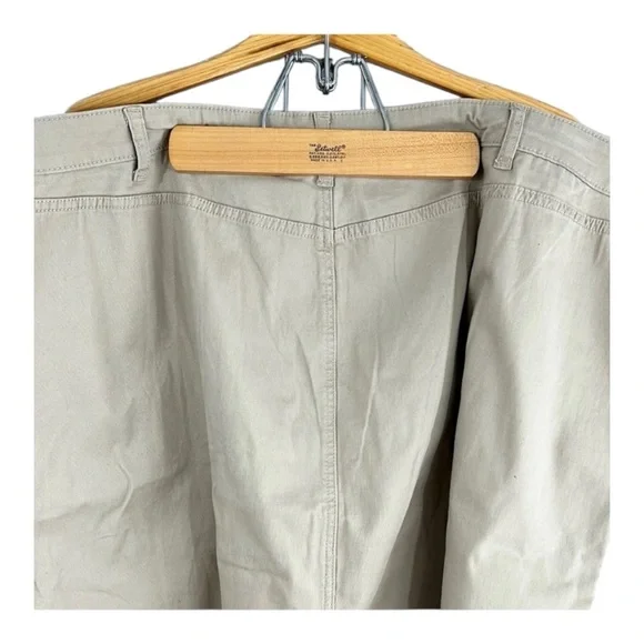 Lane Bryant Stretch Khaki Twill Tan Button Fly Skirt Plus Size 28 - Picture 4 of 8